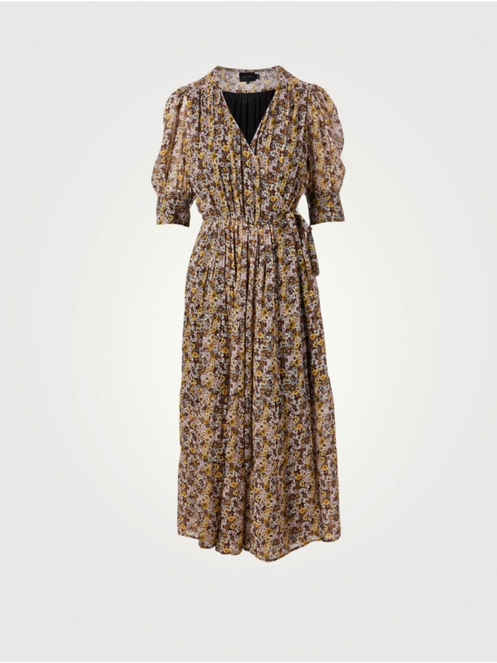 Birgitte Herskind Grith Floral Pleated Maxi wrap Dress size 36